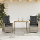 5-Delige Tuinset Met Kussens Poly Rattan Grijs