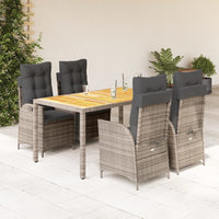 5-Delige Tuinset Met Kussens Poly Rattan Grijs