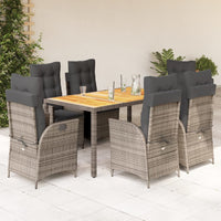 5-Delige Tuinset Met Kussens Poly Rattan Grijs
