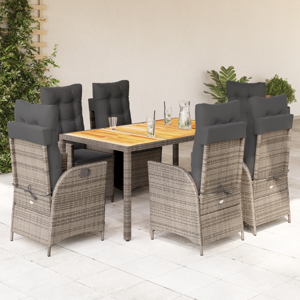 5-Delige Tuinset Met Kussens Poly Rattan Grijs