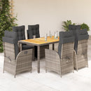 5-Delige Tuinset Met Kussens Poly Rattan Grijs