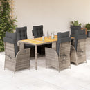 5-Delige Tuinset Met Kussens Poly Rattan Grijs
