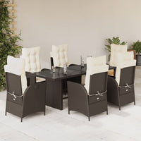 7-Delige Tuinset Met Kussens Poly Rattan