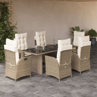 7-Delige Tuinset Met Kussens Poly Rattan