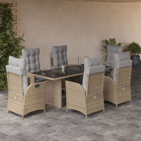 7-Delige Tuinset Met Kussens Poly Rattan