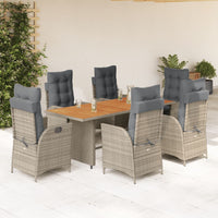 7-Delige Tuinset Met Kussens Poly Rattan