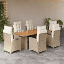 7-Delige Tuinset Met Kussens Poly Rattan