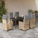 5-Delige Tuinset Met Kussens Poly Rattan Beige