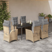 5-Delige Tuinset Met Kussens Poly Rattan Beige