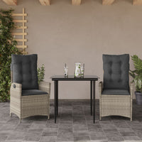 5-Delige Tuinset Met Kussens Poly Rattan Lichtgrijs
