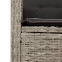 5-Delige Tuinset Met Kussens Poly Rattan Lichtgrijs