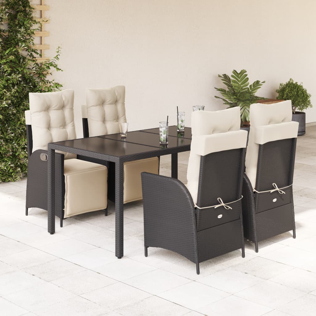 5-Delige Tuinset Met Kussens Poly Rattan