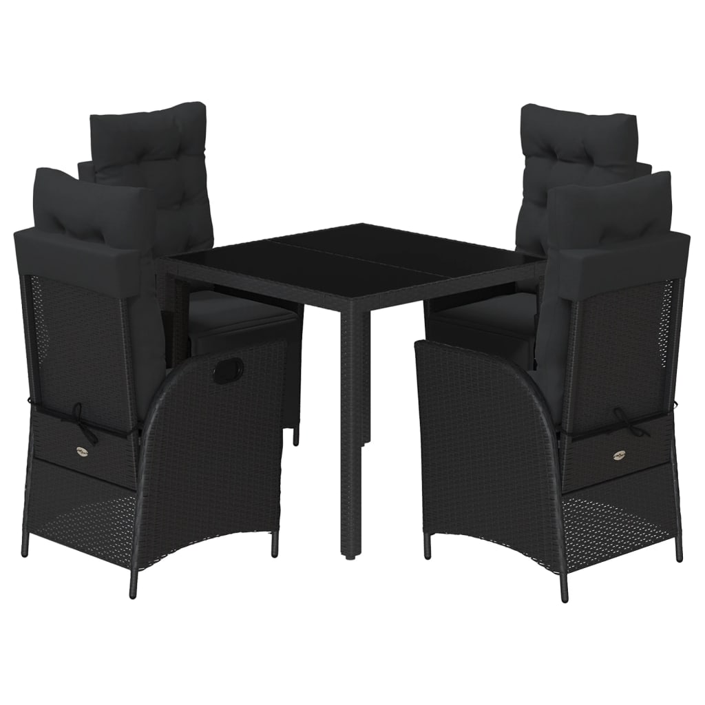 5-Delige Tuinset Met Kussens Poly Rattan