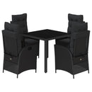 5-Delige Tuinset Met Kussens Poly Rattan