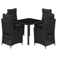 5-Delige Tuinset Met Kussens Poly Rattan