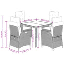5-Delige Tuinset Met Kussens Poly Rattan