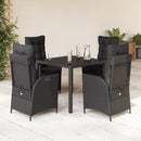5-Delige Tuinset Met Kussens Poly Rattan