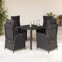 5-Delige Tuinset Met Kussens Poly Rattan
