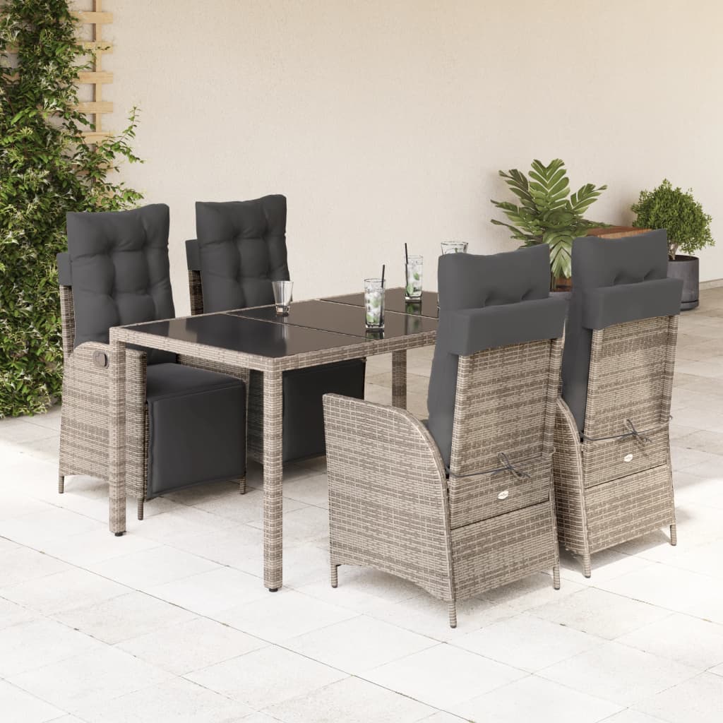 5-Delige Tuinset Met Kussens Poly Rattan