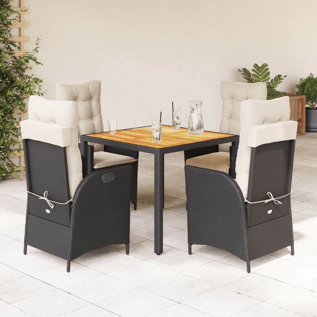 5-Delige Tuinset Met Kussens Poly Rattan