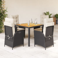 5-Delige Tuinset Met Kussens Poly Rattan