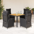 5-Delige Tuinset Met Kussens Poly Rattan