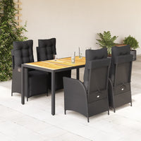 5-Delige Tuinset Met Kussens Poly Rattan