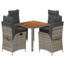 5-Delige Tuinset Met Kussens Poly Rattan