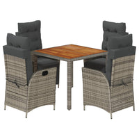 5-Delige Tuinset Met Kussens Poly Rattan