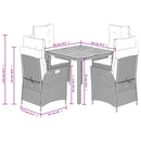5-Delige Tuinset Met Kussens Poly Rattan