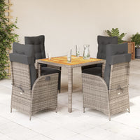 5-Delige Tuinset Met Kussens Poly Rattan
