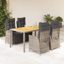 5-Delige Tuinset Met Kussens Poly Rattan