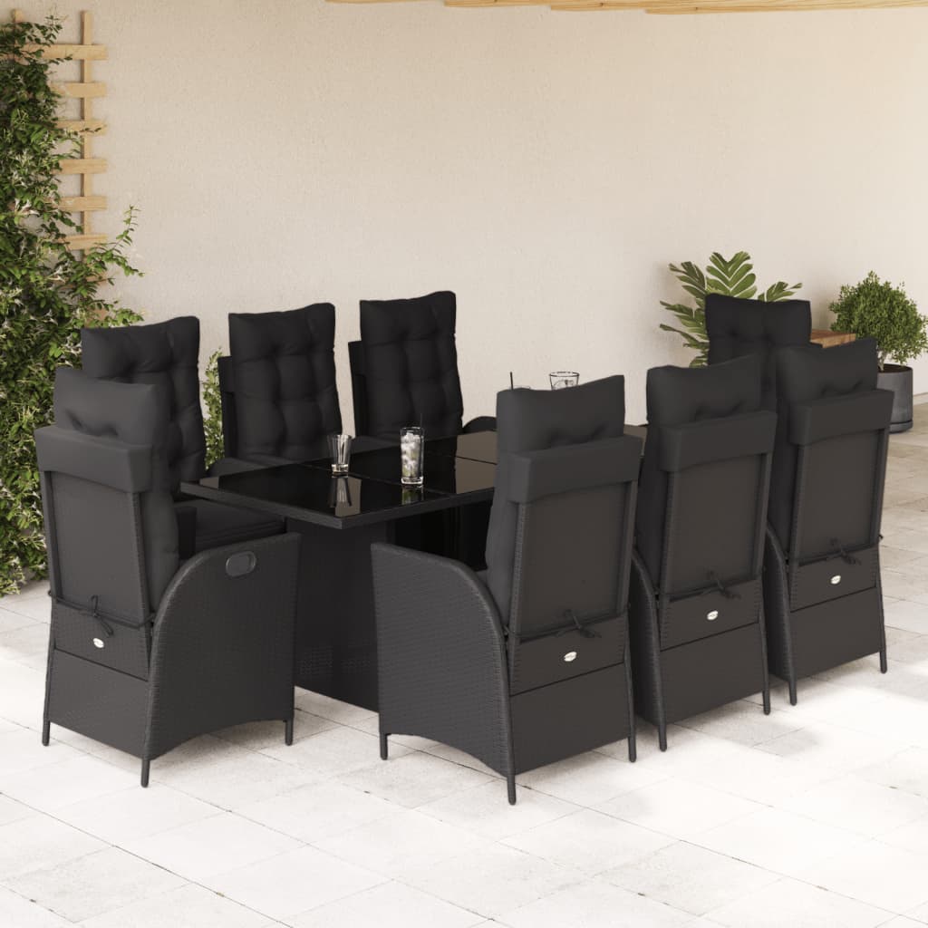 9-Delige Tuinset Met Kussens Poly Rattan