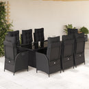 9-Delige Tuinset Met Kussens Poly Rattan