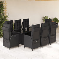 9-Delige Tuinset Met Kussens Poly Rattan