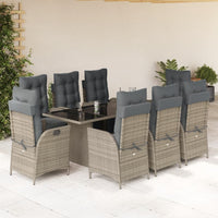 9-Delige Tuinset Met Kussens Poly Rattan
