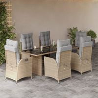9-Delige Tuinset Met Kussens Poly Rattan