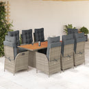 9-Delige Tuinset Met Kussens Poly Rattan