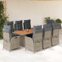 9-Delige Tuinset Met Kussens Poly Rattan