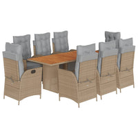 9-Delige Tuinset Met Kussens Poly Rattan