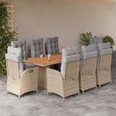9-Delige Tuinset Met Kussens Poly Rattan