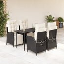5-Delige Tuinset Met Kussens Poly Rattan Zwart