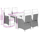 5-Delige Tuinset Met Kussens Poly Rattan Zwart