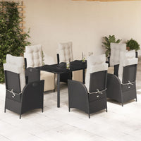 5-Delige Tuinset Met Kussens Poly Rattan Zwart