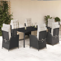 5-Delige Tuinset Met Kussens Poly Rattan Zwart