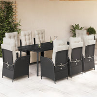 5-Delige Tuinset Met Kussens Poly Rattan Zwart