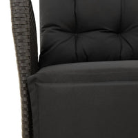 3-Delige Tuinset Met Kussens Poly Rattan Zwart
