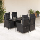 3-Delige Tuinset Met Kussens Poly Rattan Zwart