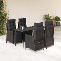 3-Delige Tuinset Met Kussens Poly Rattan Zwart