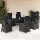 3-Delige Tuinset Met Kussens Poly Rattan Zwart